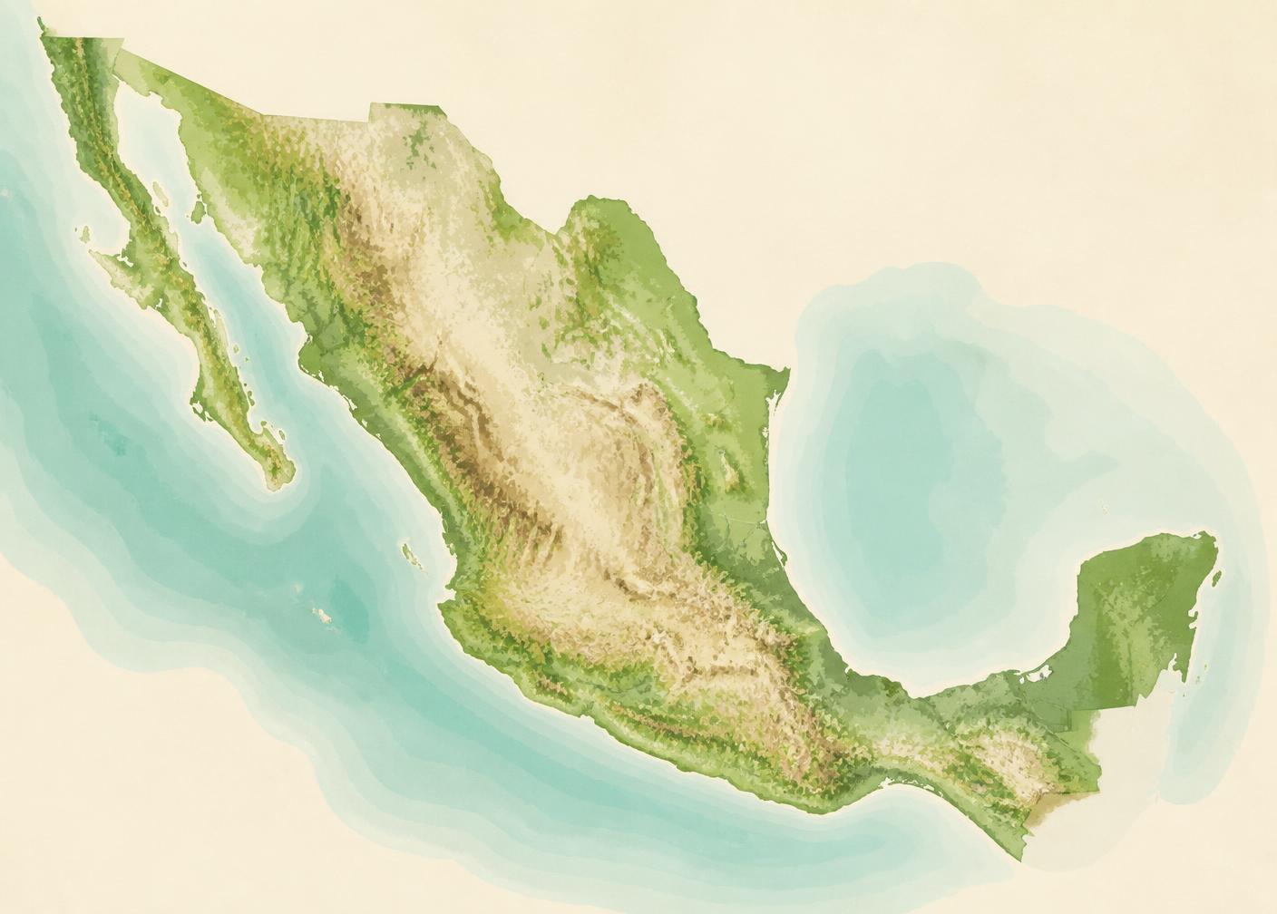 Stylized map of Mexico showing DreamCity Produce sourcing regions